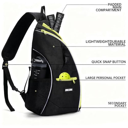 Pickleball Bag, Pickleball Backpack with Water Bottle Holder for Men and Women - color: green