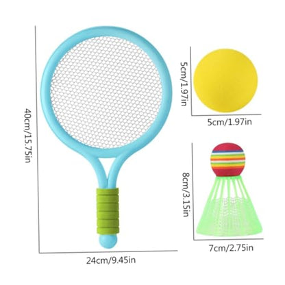 Kids Tennis Racket Set Plastic Toddlers Badminton Racquet with Badminton Ball Tennis Ball