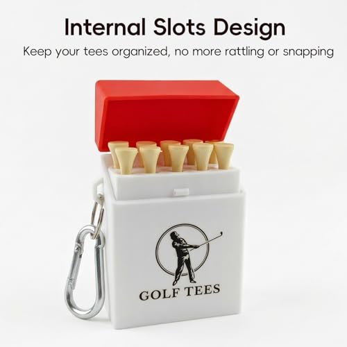 Funny Caddy Golf Tee Holder with 10 Wood Tees, Fun Golf Accessory for Men & Women, Groomsmen Golf Gifts