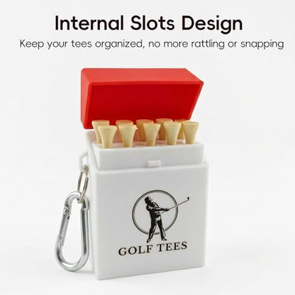 Funny Caddy Golf Tee Holder with 10 Wood Tees, Fun Golf Accessory for Men & Women, Groomsmen Golf Gifts