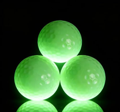 Alasum Luminous Golf Balls 3 Pack Glow in the Dark Fluorescent Training Balls Soft Rubber Night Golfing Practice for Driving Range Backyard Play