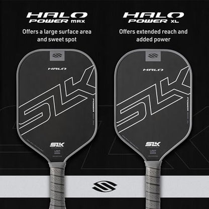 Selkirk Sport SLK Halo Raw Carbon Fiber Pickleball Paddle | Power, Pro and Control Pickleball Paddles | T700, 18K Ultraweave, Aramid Fiber LinkWeave | Designed & Controlled in USA - color: Power | Gray | 2025, size: Max (All - Around Paddle)