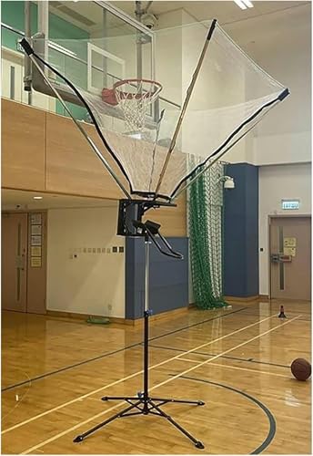 Basketball Shooting Machine Upright Foldable Return System - Portable Hoop Attachment, Adjustable Height, Easy to Carry - Perfect for Practice