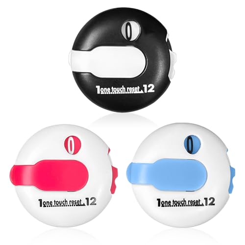 3 Pack Golf Score Counters Portable Handheld Scorekeepers with Clip Durable ABS Material Compact Golf Accessories for Men Women Players
