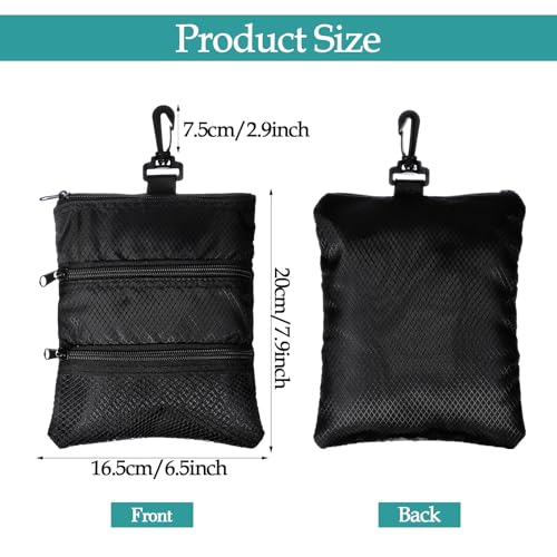 Golf Tee Bag Pouch Multi Pocket Zipper Golf Tee Holder Bag Accessories Organizer for Men and Women