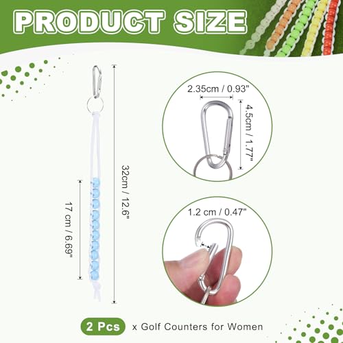 Golf Beads Counter, Golf Ball Beads Bracelet Count Stroke Score Acrylic Sports Keeper Putting with Hook for Golfer