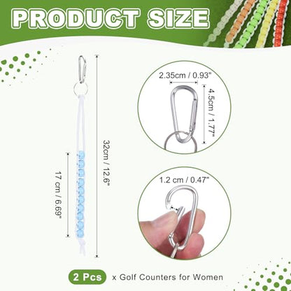 Golf Beads Counter, Golf Ball Beads Bracelet Count Stroke Score Acrylic Sports Keeper Putting with Hook for Golfer