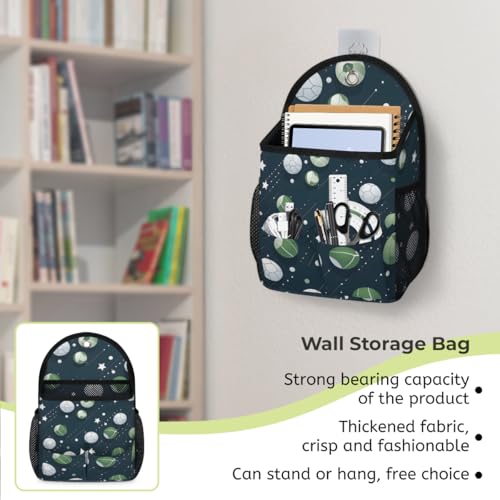 QsirBC Soccer Tennis Fusion 1 Pack Wall Hanging Organizer Bag, Waterproof Polyester Storage Bag with Multiple Pockets, Collapsible Hanging Shelves for Home, Kitchen, Closet Organization