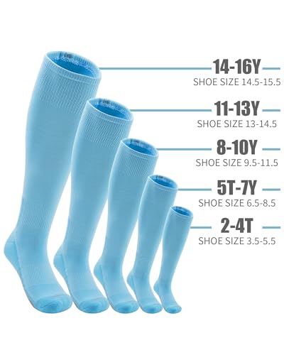 QBK Toddler Baseball Socks And Belt Youth Softball Tee Ball Combo Set for Boy Girl (2 Pairs of Socks & 1 Belt) - color: Baby Blue, size: 2-4T