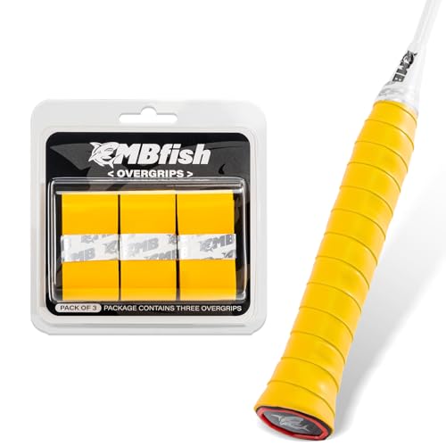 Tennis Racket Grip Tape 3 Pack, Racket Grips Soft Racquet Overgrips for Tennis, Pickleball and Badminton - Anti-Slip and Absorbent Tennis Grip Tape Set - color: Yellow