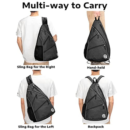 A11N SPORTS Pickleball Bag, Reversible Crossbody Sling Bag/Backpack for Women Men - color: Black
