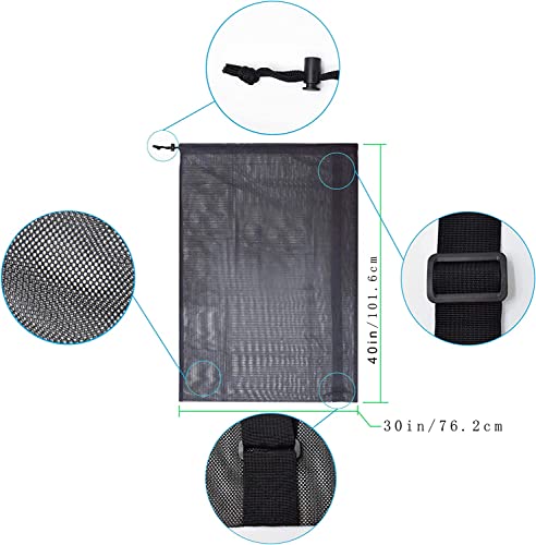 Heavy Duty Mesh Ball Bag, 30x40 Inch Extra Large Sports Equipment Bag for 12 Soccer Balls, Industrial Strength Mesh Bag with Adjustable Strap for Coaches Basketball Football Volleyball