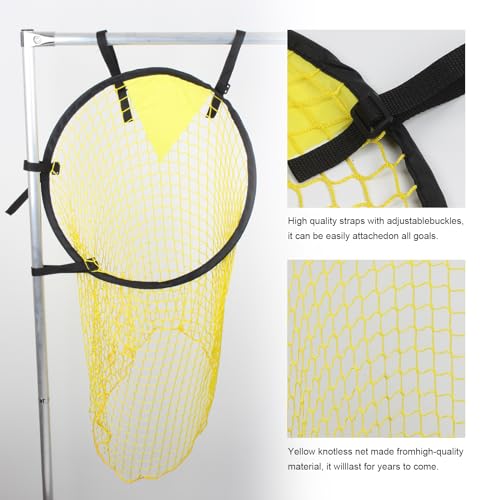 2 Pcs Top Bins Soccer Target with Carry Storage Bag, Soccer Training Net Corner Soccer Train Goal for Ball Football Shooting Accuracy Practice Equipment, Easy to Attach and Detach