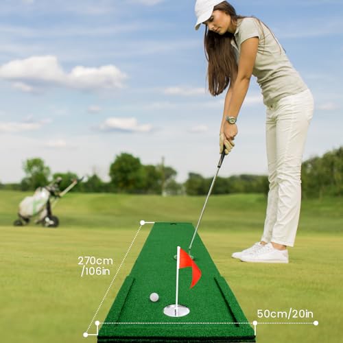 Putting Green Golf Putting Mat Non-Slip Professional Practice Trainning Mat for Indoor Outdoor - style: Putting Green-eva ball stop strip