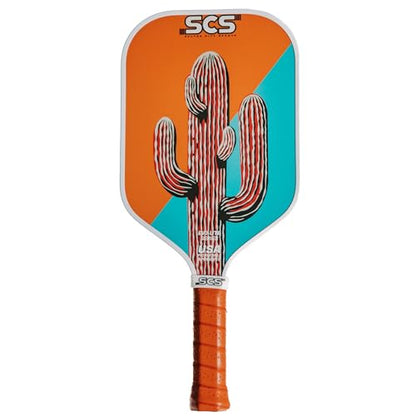 SCS Carbon Fiber Pickleball Paddle – USAPA Approved 2024 – Lightweight, Enhanced Spin, Sure-Grip Handle – Evo-Lite Series for Intermediate Players - color: Cacti