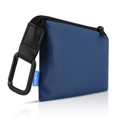 Xxerciz Retainer Case, Nylon Portable Aligner Case with Zipper and Carabiner, Premium Orthodontic Retainer Case Black Soft Protective Bag (Blue) - color: Blue
