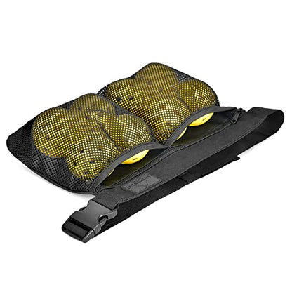 Pickleball Ball Holder Band with Hooks - Adjustable Waist Pouch Bag with Mesh - Hold Up to 8 Pickle or Tennis Balls - style: Large - 8 Ball