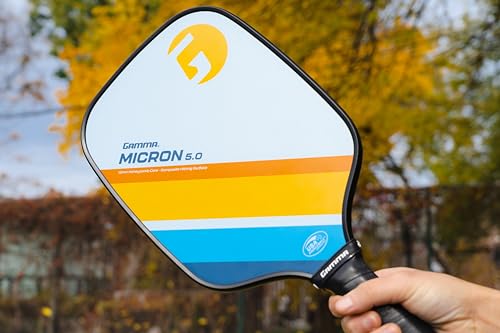 Gamma Sports Micron Pickleball Paddles Set of 2 with 3 Outdoor Pickleballs and Sling Bag - USA Pickleball Approved, Graphite Hitting Surface, Honeycomb Core - Ideal for Beginners - style: Micron 5.0
