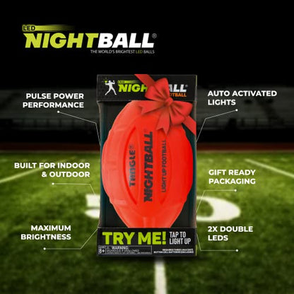 Glow in The Dark Nightball LED Football - Light up Football with Bright LED Lights - Kids and Adults, Red