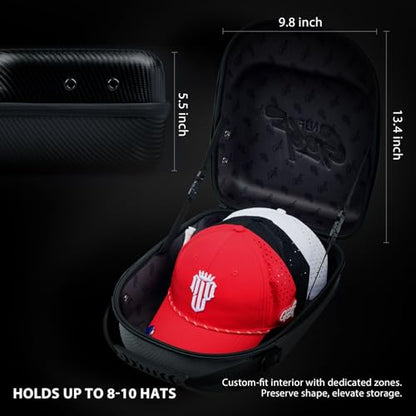 NJF Golf Hat Men - Breathable Mens Golf Hats, Adjustable Rope Hook and Loop Style Cap, Convenient Cap with Tee Holder - color: X-series Single Black Case