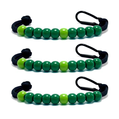 Pack 3pcs, Golf Beads Count Stroke Score Counter, Durable 550 lbs Paracord String with 10 Beads, Easy Scorekeeping, Hand-Braided with Clip - style: Pack 3pcs - Green Color