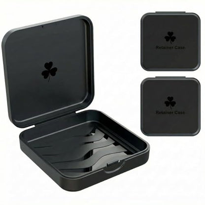 Retainer Case, ARGOMAX Aligner Case, Braces Box, 2 Piece Orthodontic Box (Black). - color: Black