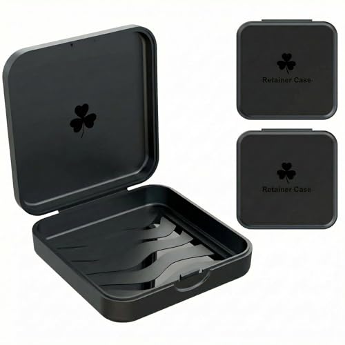 Retainer Case, ARGOMAX Aligner Case, Braces Box, 2 Piece Orthodontic Box (Black). - color: Black
