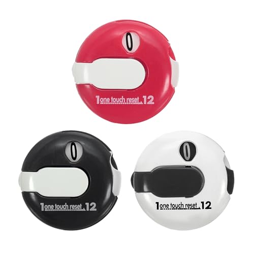 PATIKIL Golf Score Counter, Mini Golf Shot Stroke Attachment Counter Clicker Clip for Golfers Glove - color: Black White/White Black/Pink White