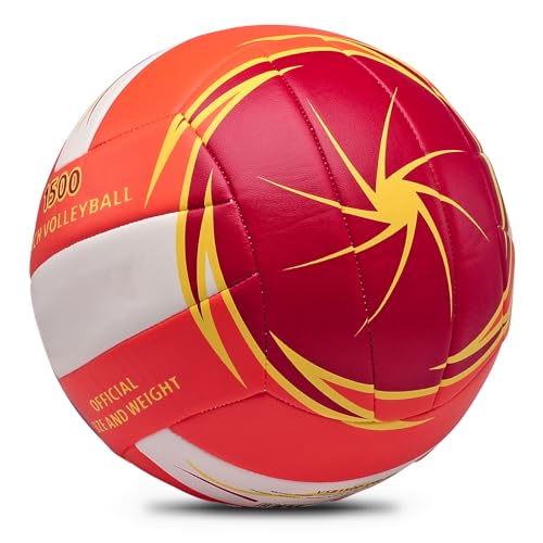 Soft Rubber Lightweight Volleyball for Indoor Training Game Competition, Gym, Outdoor Beach Play, Gift for Kids,Fit for Beginner, Teenager, Adult, 1pcs - color: V5B1500 Orange