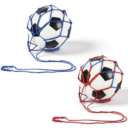 2 Pcs Soccer Kick Trainer, Football Return Net Fits Size 3, 4, 5 Balls Soccer Training Aid Equipment for Throw Solo Juggling Practice