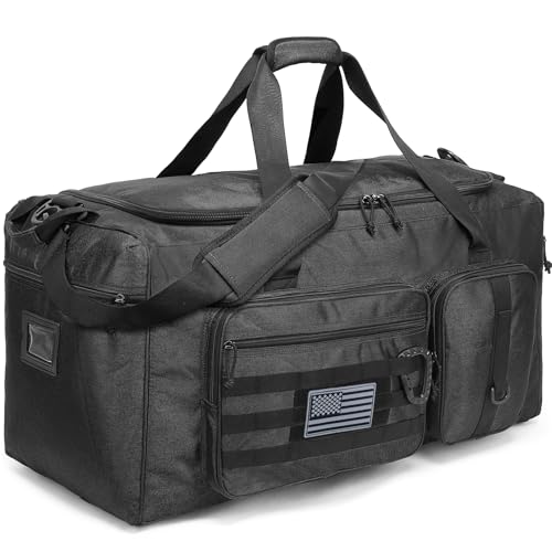 120L Extra Large Duffle Bag for Men, 32" Heavy Duty Sports Gym and Travel Duffel Bag with Shoes Compartment, Equipment Gear Bag for Football Soccer Baseball Hockey Helmets Pads, XL Giant Black - color: Black