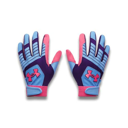 Under Armour Boys' Youth Clean Up Baseball Gloves, (452) Ceylon/Super Pink/Super Pink, Large