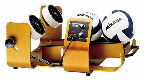 Volleyball Tutor - Gold Battery Model Volleyball Machine. Portable. Automatically Feeds Balls. Speeds up to 60 MPH. Trajectories from Set to Serve. Rechargeable Battery. Made in USA.