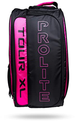 PROLITE Tour XL Pickleball Bag | Men's and Women's Pickleball XL Backpack | Adjustable Straps | | Lime Green/Hot Pink/Blue - color: Hot Pink