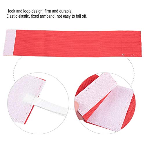 12.2x2.6 in Bright Colors Player Bands, Lightweight Portable Good Texture Captain Arm Bands, Elastic Nylon Hook&Loop for Youth for Adult(red)