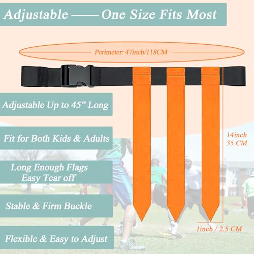Flag Football Belts, 6/14 Players Game Kit with flags for Youth and Adults Indoor & Outdoor Training Equipment