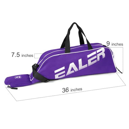 EALER Baseball Bat Tote Bag & T-ball, Softball Equipment Bag - Gear for Kids, Youth, and Adults Holds Bat, Helmet, Glove, Cleats, Shoes and More - color: Purple