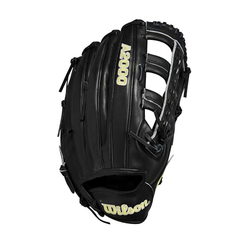 Wilson 2024 Classics Series A2000 Baseball Gloves - color: Black/Yellow, size: Outfield - 12.75"