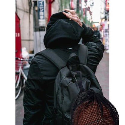 Single Mesh Ball Bag with Extra-Large Opening and Zipper Pocket - Basketball Bag with Quick-Release Buckle - Fits Most Backpacks - for Basketball, Soccer, Volleyball