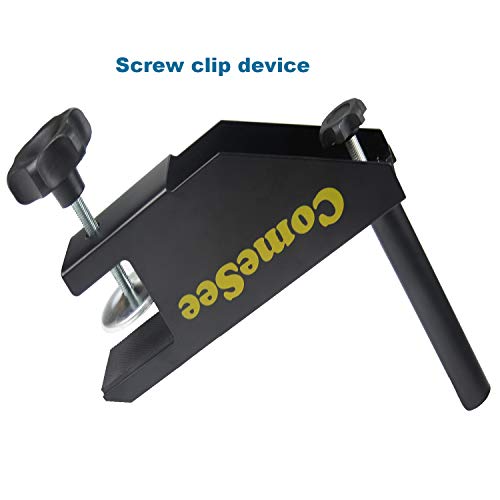 ComeSee Professional Table Tennis Ping Pong Net Post Set Strength Screw Clamp with Net Clip Insert, 1.65 Inch Width Grip Holder, Tension and Height Adjustable Easy Set Up (Black)