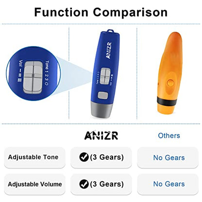 ANIZR Electronic Whistles with Lanyard,Adjustable 3 Tone & 3 High Volume Hand Emergency Whistle Basketball Referee Whistle for Coach,Teacher,Police,Outdoor Camping Boating Hiking(with Battery) - color: Blue-2pcs