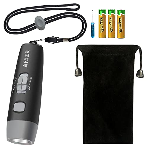 ANIZR Electronic Whistles with Lanyard,Adjustable 3 Tone & 3 High Volume Hand Emergency Whistle Basketball Referee Whistle for Coach,Teacher,Police,Outdoor Camping Boating Hiking(with Battery) - color: Black-2pcs