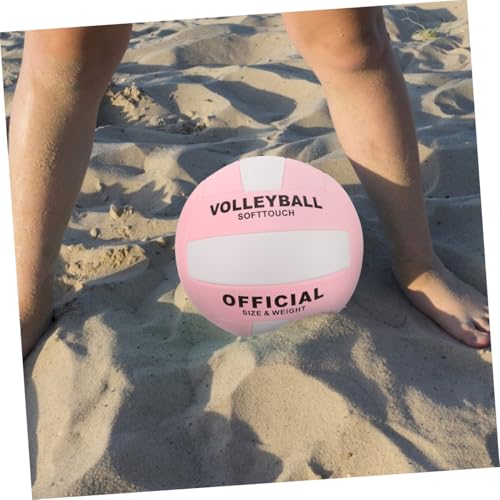 Soft Touch PU Volleyball for Indoor Training and Official Matches Ball with Control and Stability Eye-catching Pink and White Design for Sports Equipment