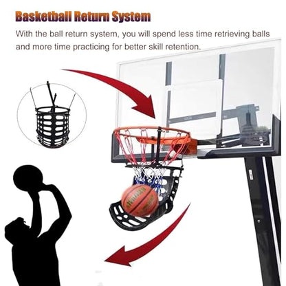 Basketball Shooting Machine 360 Degree Rotatable Basketball Ball Returner, Portable Basketball Shot Returner, Basketball Return Attachment for Hoop Automatic
