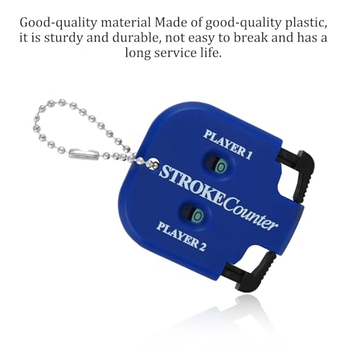 2pcs Golf Stroke Counter, Mini Golf Score Keeper Handy Portable 2-Player Shot Clicker Scorekeeper with Key Chain for Different Kinds of Competitions and Games (Blue)