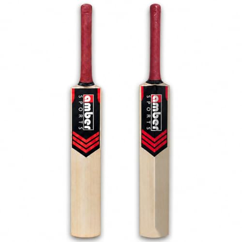 Amber Sports Lightweight Kashmir Willow Cricket Bat for Tennis Ball – Full Size Handcrafted Beginner Bat for Kids & Adults – Durable Practice Bat for Backyard & Street Play – 2.7lb