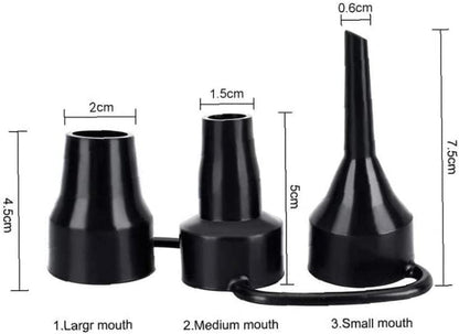 Black Air Pump Replacement Nozzles, Plastic Pump Nozzles, 3 Sizes Inflatable Pump Nozzles Head, Air Pump Inflator Adaptor Accessory for Partial Air Bed, Air Mattress Accessories