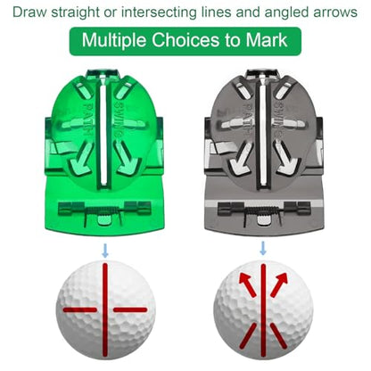 2 Pack Golf Ball Marker Line Liner Drawing Marking Alignment Putting Too