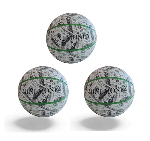 Pack of 3 Mini Moneyball Indoor Outdoor Rubber Basketballs Ultimate Basketball Gift