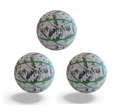 Pack of 3 Mini Moneyball Indoor Outdoor Rubber Basketballs Ultimate Basketball Gift